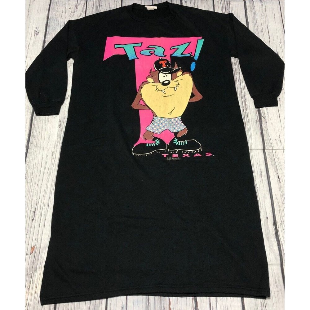 Vintage Looney Tunes Taz Texas 1993 Women One Size Fleece Sleeping Sweatshirt